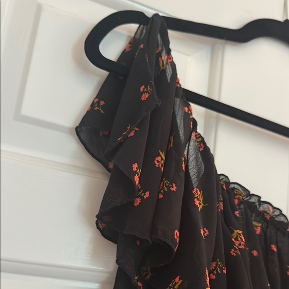 Free People Floral Ruffle Black Bodysuit - Picture 6 of 10